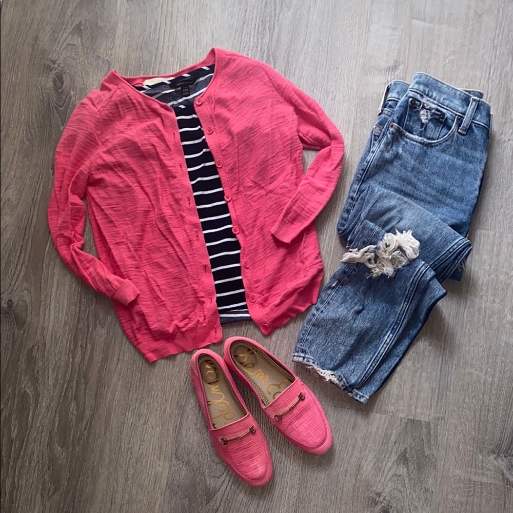 LOFT Pink Cardigan Sweater